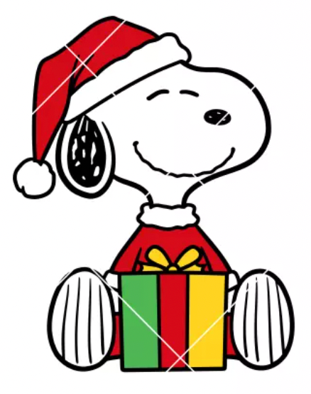 Snoopy Santa with Present