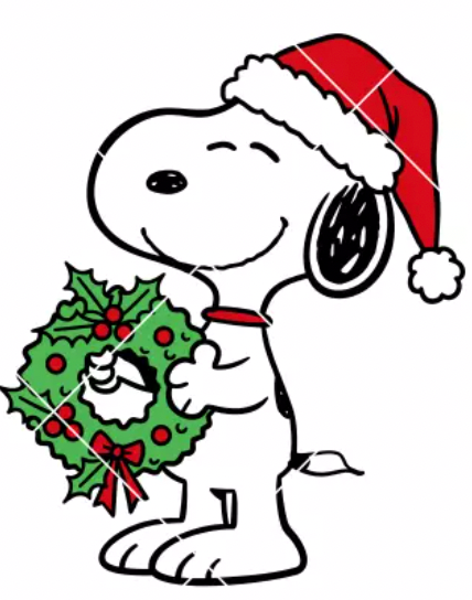 Snoopy with wreath