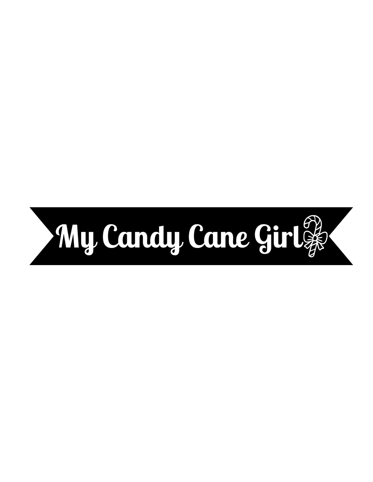 My Candy Cane Girl Vinyl On Ribbon