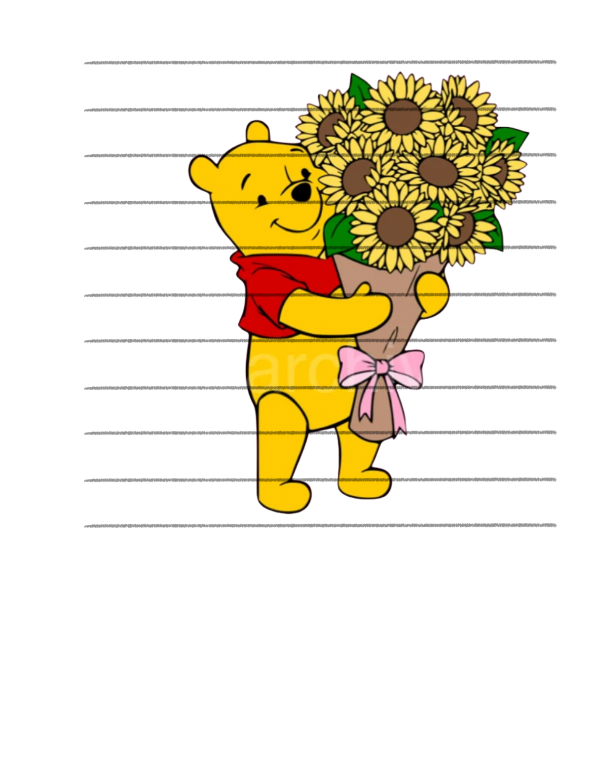 Pooh Sunflowers