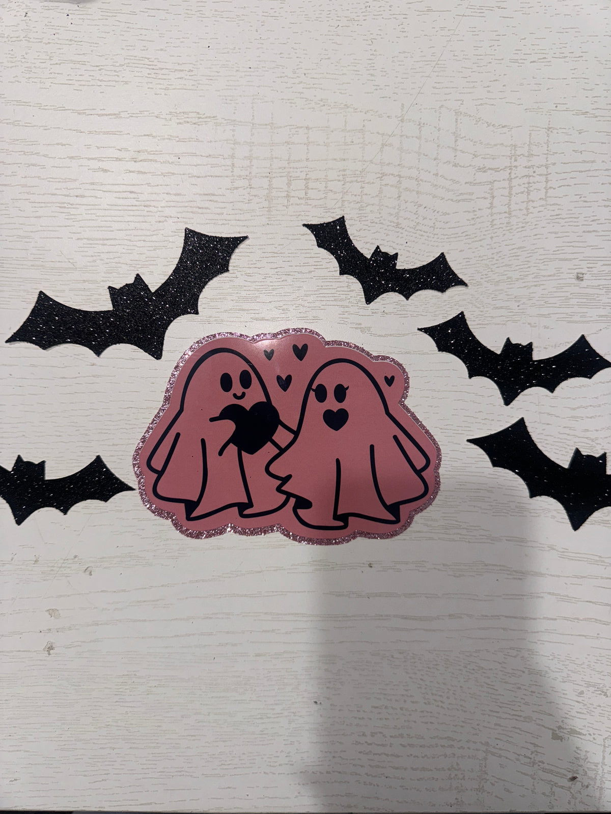 Ghost with Bats Set Pink