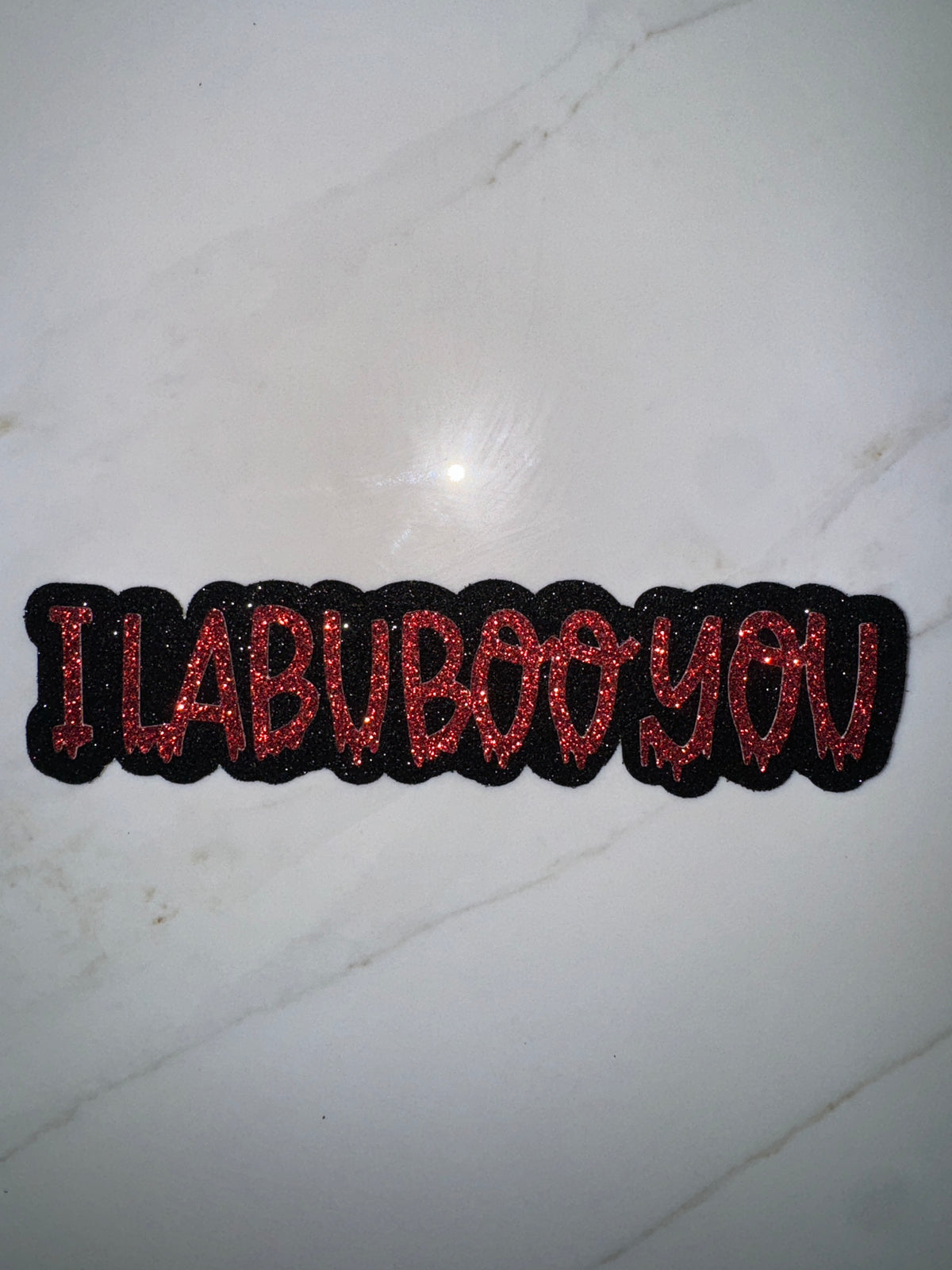 I LABUBOO YOU Red Glitter Topper