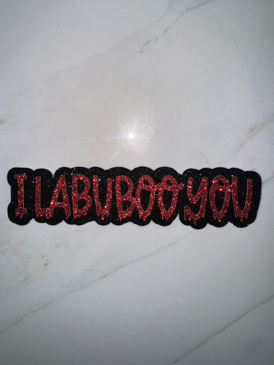 I LABUBOO YOU Red Glitter Topper