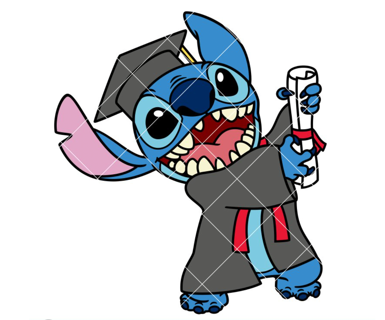 Stitch Holding Diploma Graduation