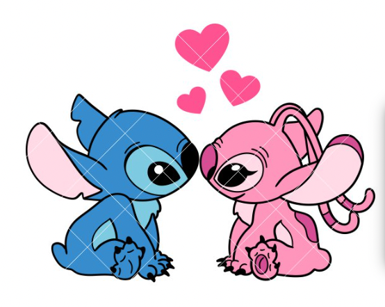 Stitch and Angel Kissing